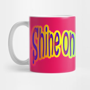 Shine on Superstar Neon Retro Rainbow Colors Mug